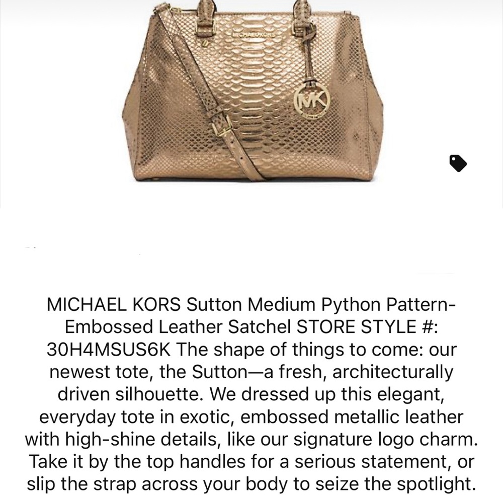 Michael Kors Sutton Medium Python Pattern-Embosse… - image 4